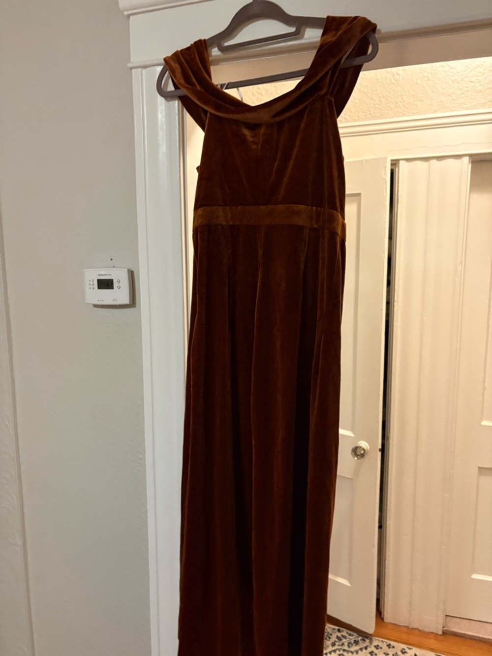 Lulu's Orange Velvet Dress
